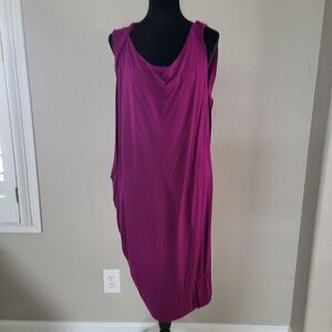 NEW KAYLEE TANKUS Purple Assymetric Baggy Draped Dress S